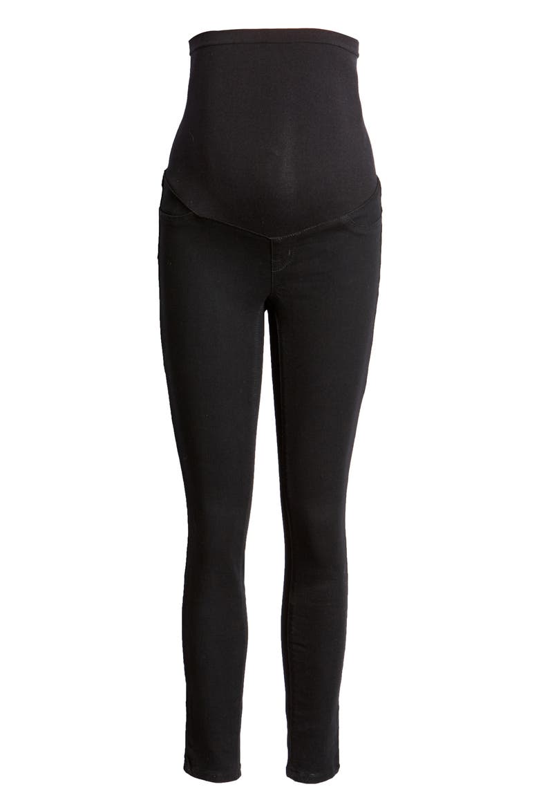 Re:Denim Ankle Skinny Maternity Jeans, Alternate, color, BLACK