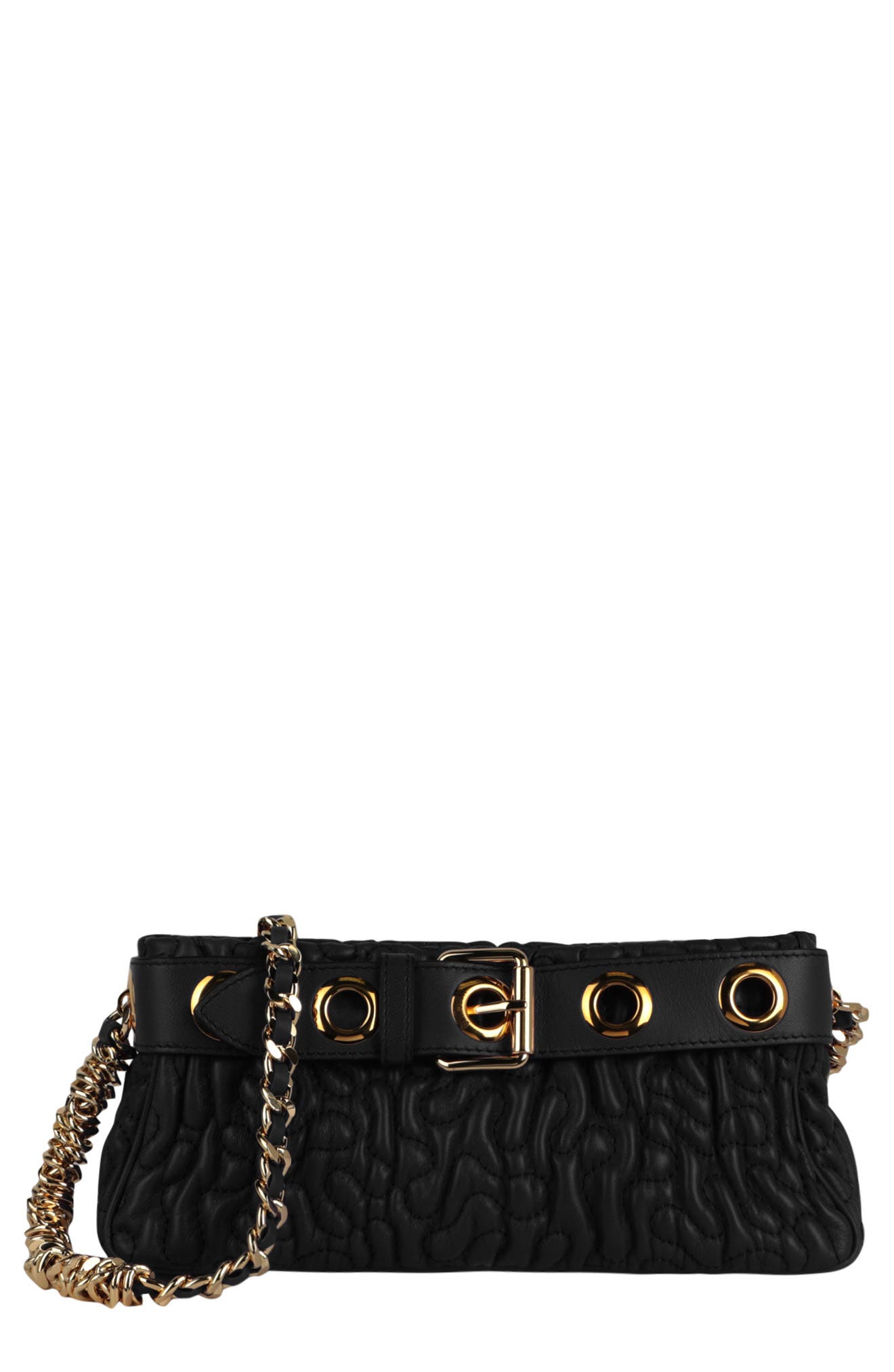 Moschino Quilted Shoulder Bag, Main, color, 