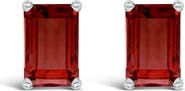 Haus of Brilliance 14K Gold 6x4MM Emerald Shaped Gemstone Solitaire Stud Earrings