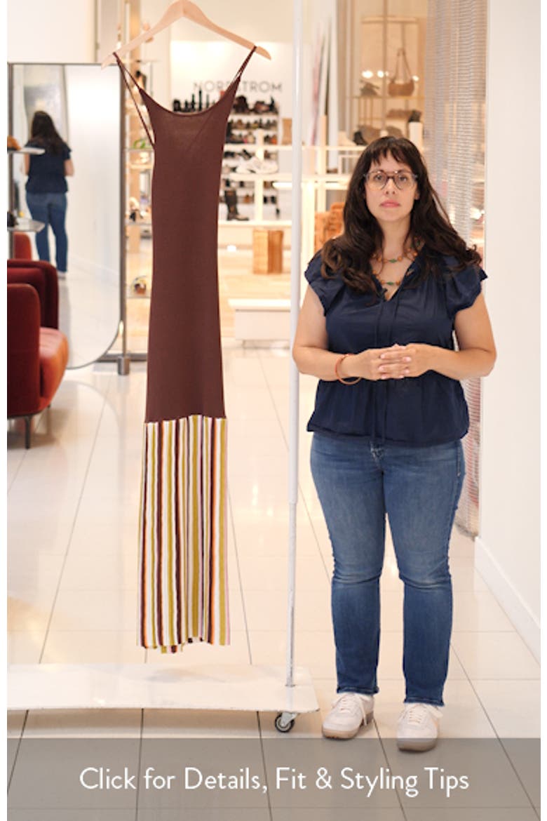 Stripe Hem Knit Halter Maxi Dress video