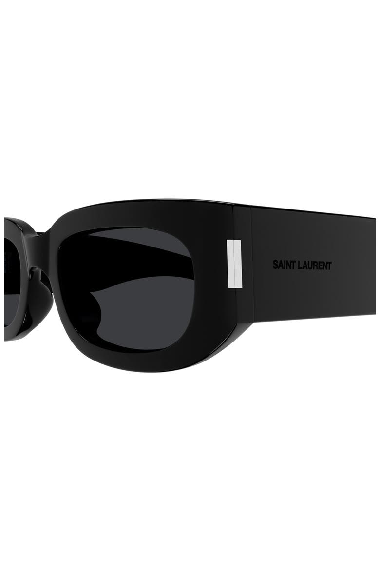 51mm Rectangular Sunglasses, Alternate, color, BLACK