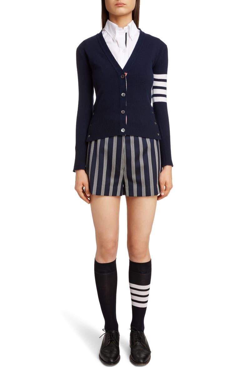 Thom Browne Classic V-Neck Cashmere Cardigan, Alternate, color, 