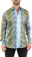 Maceoo Fibonacci Paisleyluxe Green Contemporary Fit Button-Up Shirt