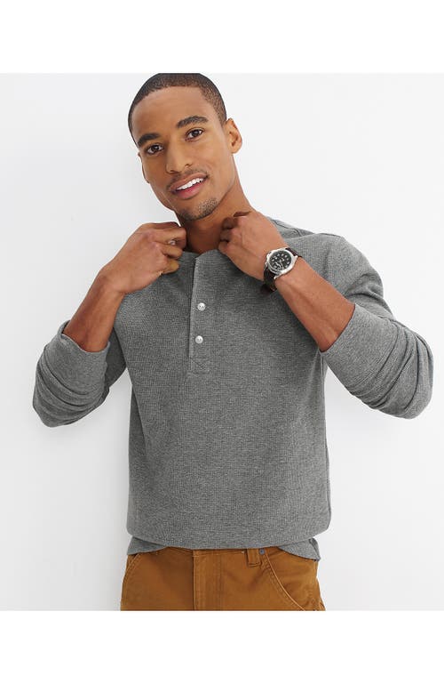 Lands' End Long Sleeve Thermal Waffle Henley In Gray