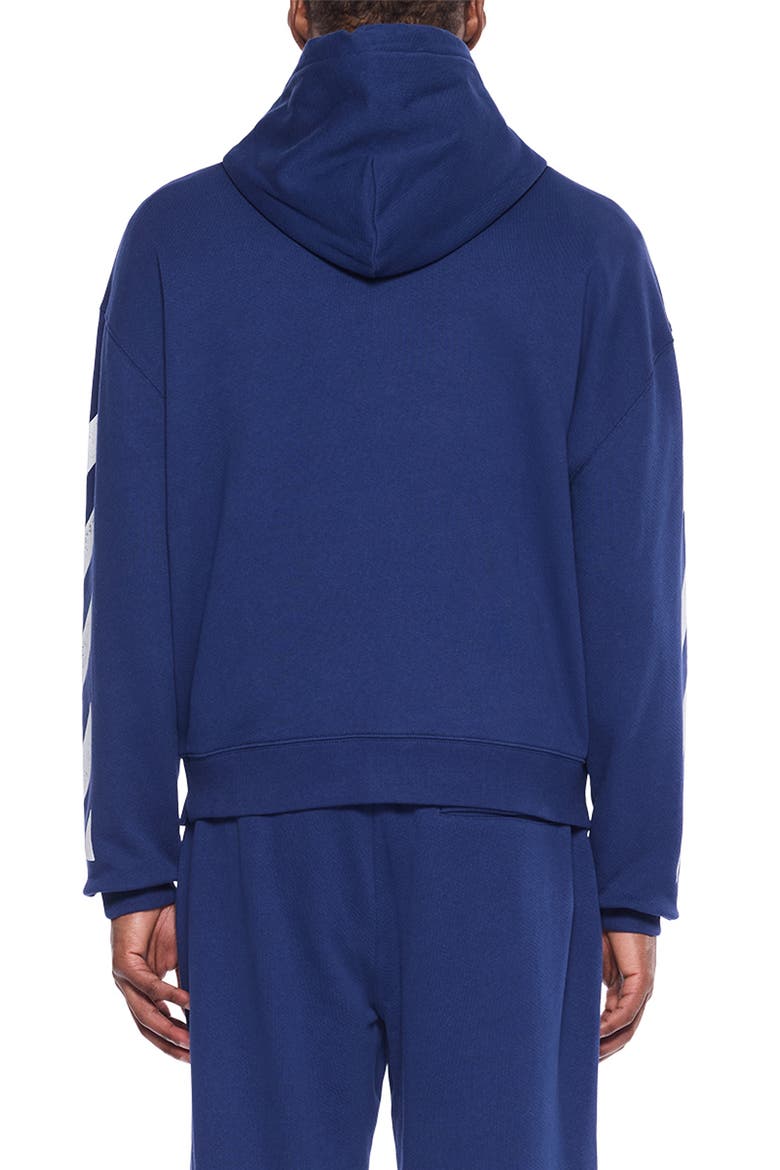 Diagonal Stripe Logo Cotton French Terry Zip Graphic Hoodie, Alternate, color, MARINE