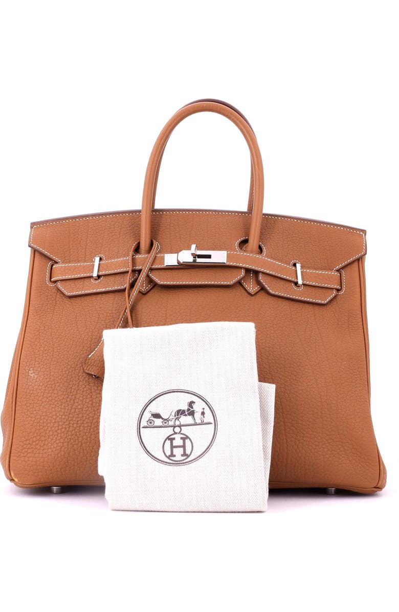 Pre-Owned Hermes Birkin Handbag Brown Fjord with Palladium Hardware 35, Alternate, color,