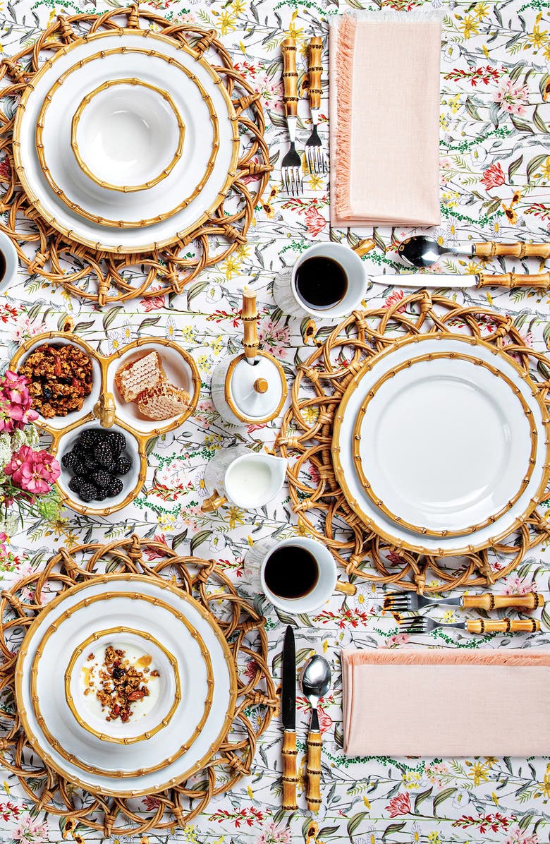 Juliska Bamboo Ceramic Cocktail Triple Server, Alternate, color, 