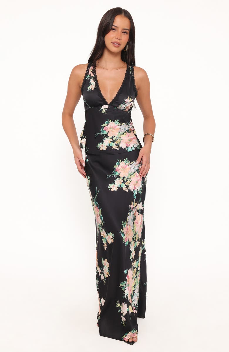 Petal & Pup Velman Maxi Skirt, Alternate, color, Black Floral