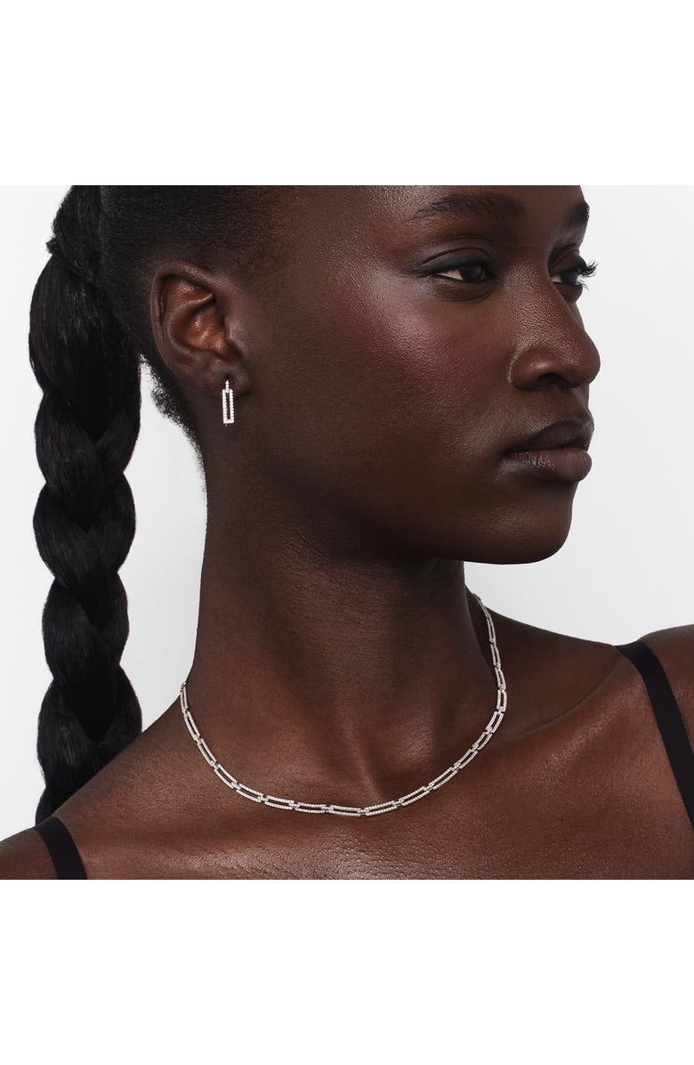 LANA Skinny 14K Gold Diamond Tag Drop Earrings, Alternate, color, White Gold