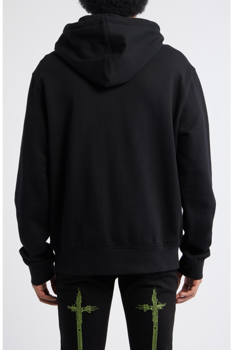 Dion Oversize Black Circuit Logo Cotton Hoodie, Alternate, color, BLACK CIRCUIT