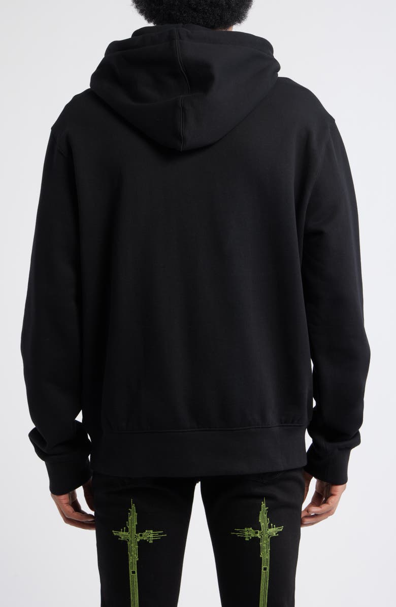 RtA Dion Oversize Black Circuit Logo Cotton Hoodie, Alternate, color, Black Circuit