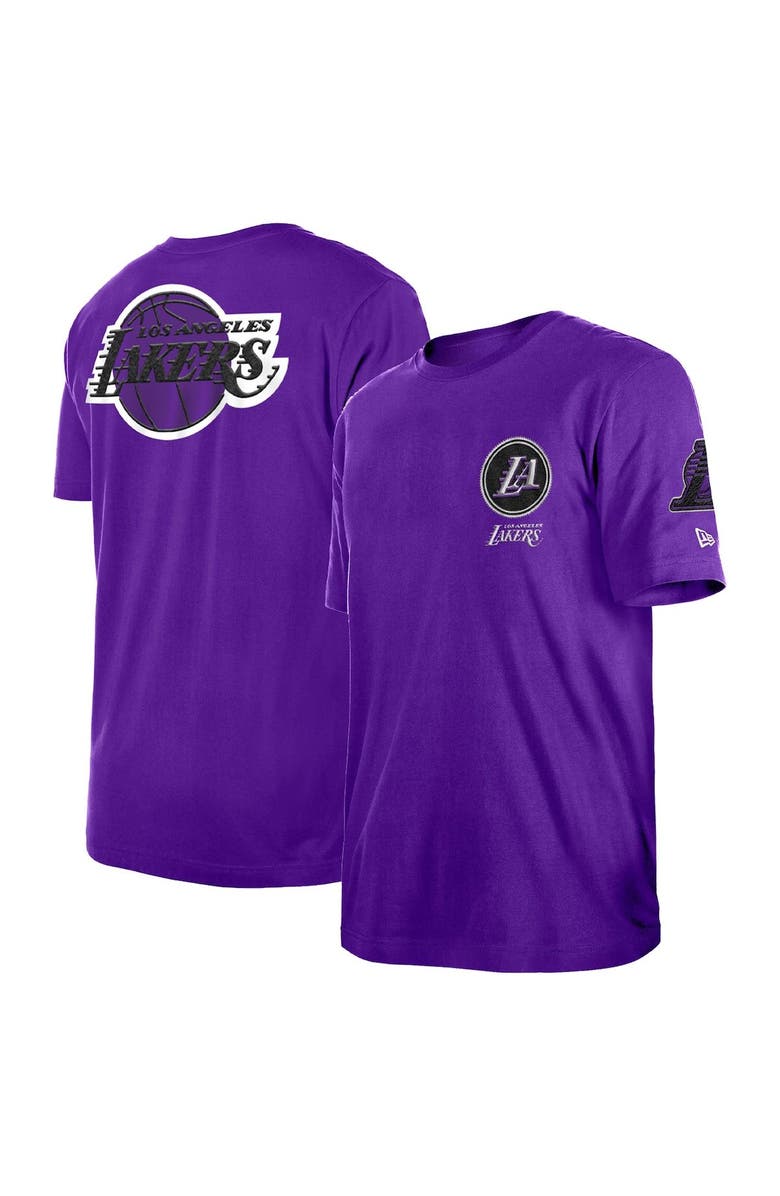 New Era Men's New Era Purple Los Angeles Lakers 2022/23 City Edition Elite Pack T-Shirt, Main, color, 