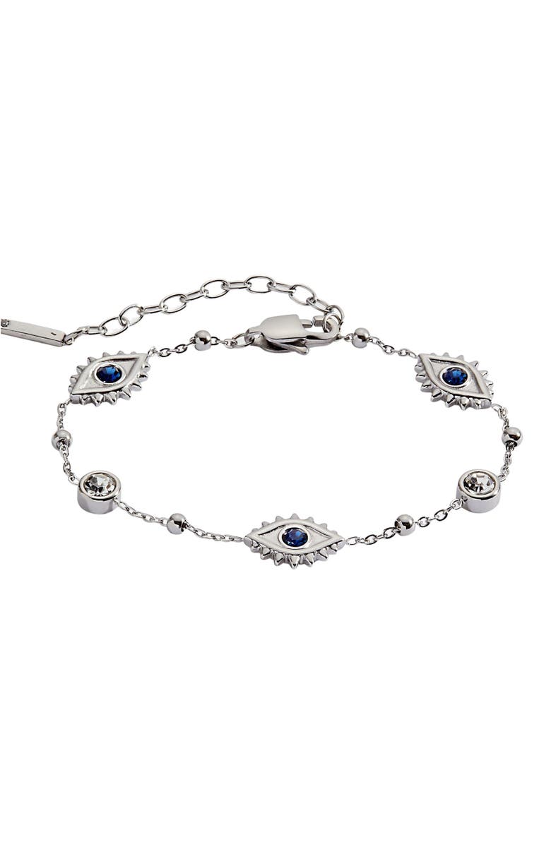 Alex and Ani Evil Eye Crystal Stone Chain Bracelet, Main, color,