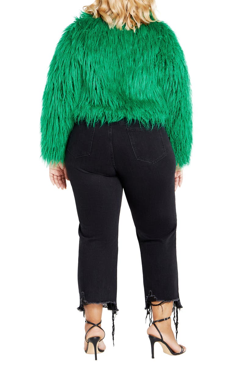 City Chic Blakely Faux Fur Crop Jacket, Alternate, color,