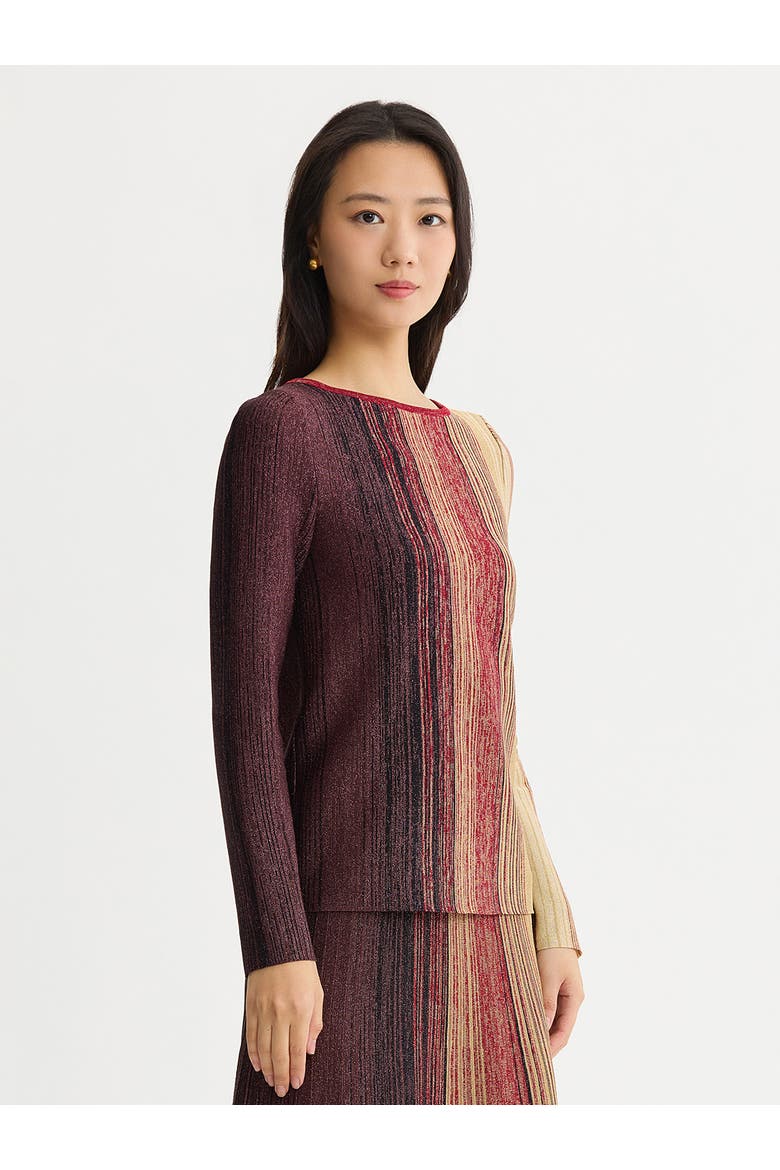 Lurex Knit Tunic, Alternate, color, Scarlet Red/Mahogany