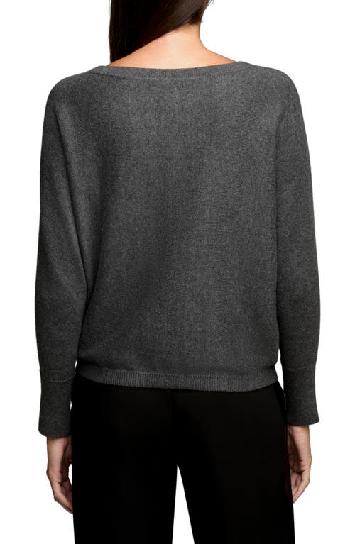 Nic + Zoe Nic+zoe Floral Sequin Embellished Cotton, Cashmere & Silk Blend Sweater In Gray