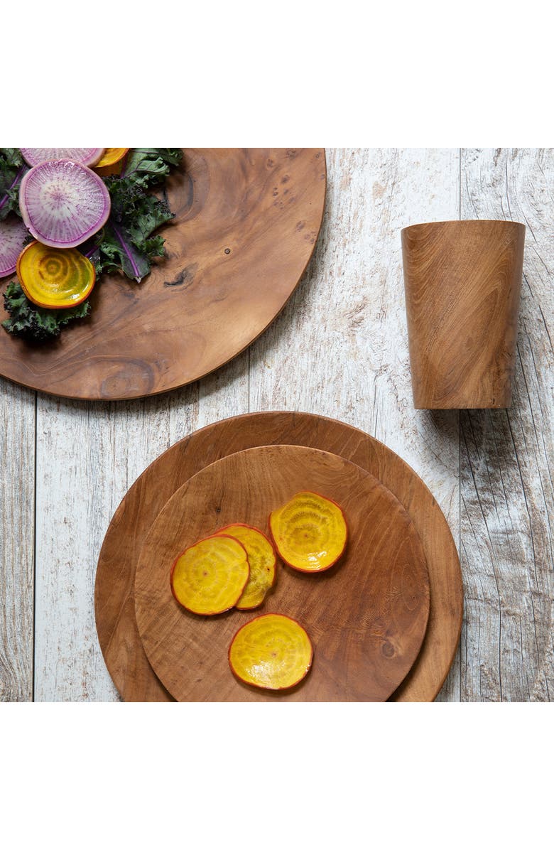 Be Home Teak Dinner Plate, Alternate, color, Natural