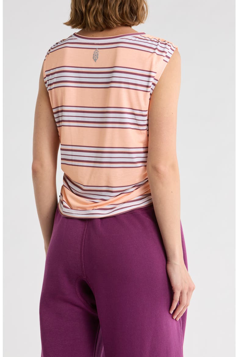 Stripe Sport Mode Muscle T-Shirt, Alternate, color, PASTEL PEACH COMBO