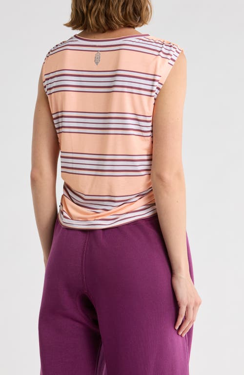 Free People Stripe Sport Mode Muscle T-shirt In Multi