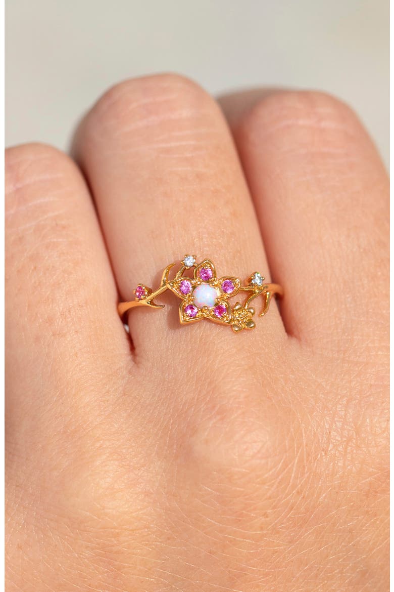 Disney Princess Mulan Flower Ring, Alternate, color, GOLD