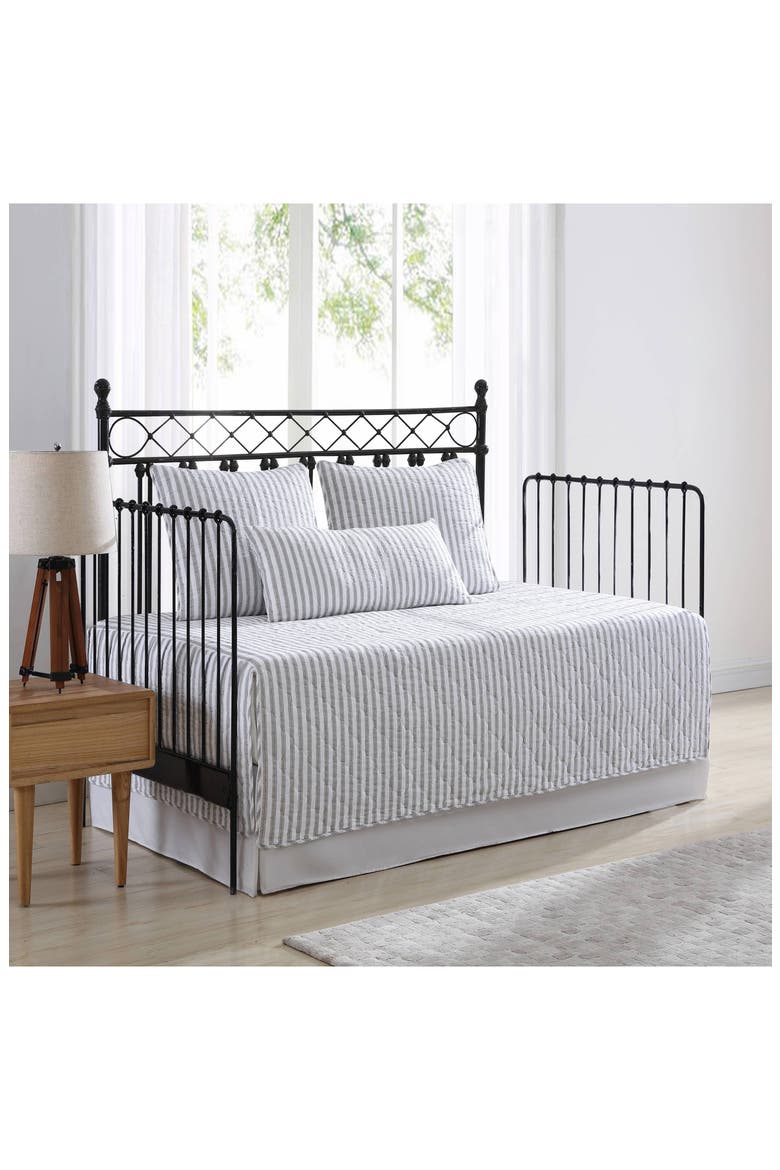 Willow Way Ticking Stripe Quilt & Sham Set, Alternate, color, LT-PASTEL GREY