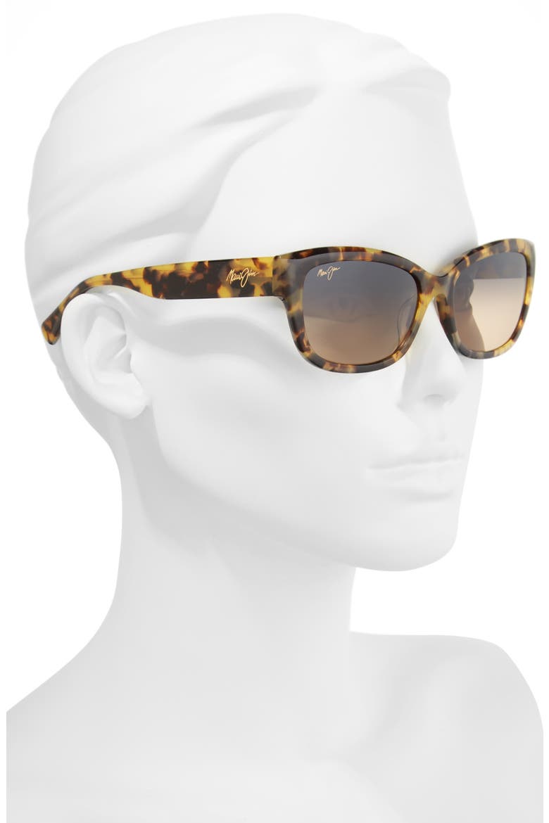 Plumeria 55mm PolarizedPlus2® Cat Eye Sunglasses, Alternate, color, TOKYO TORTOISE/ BRONZE