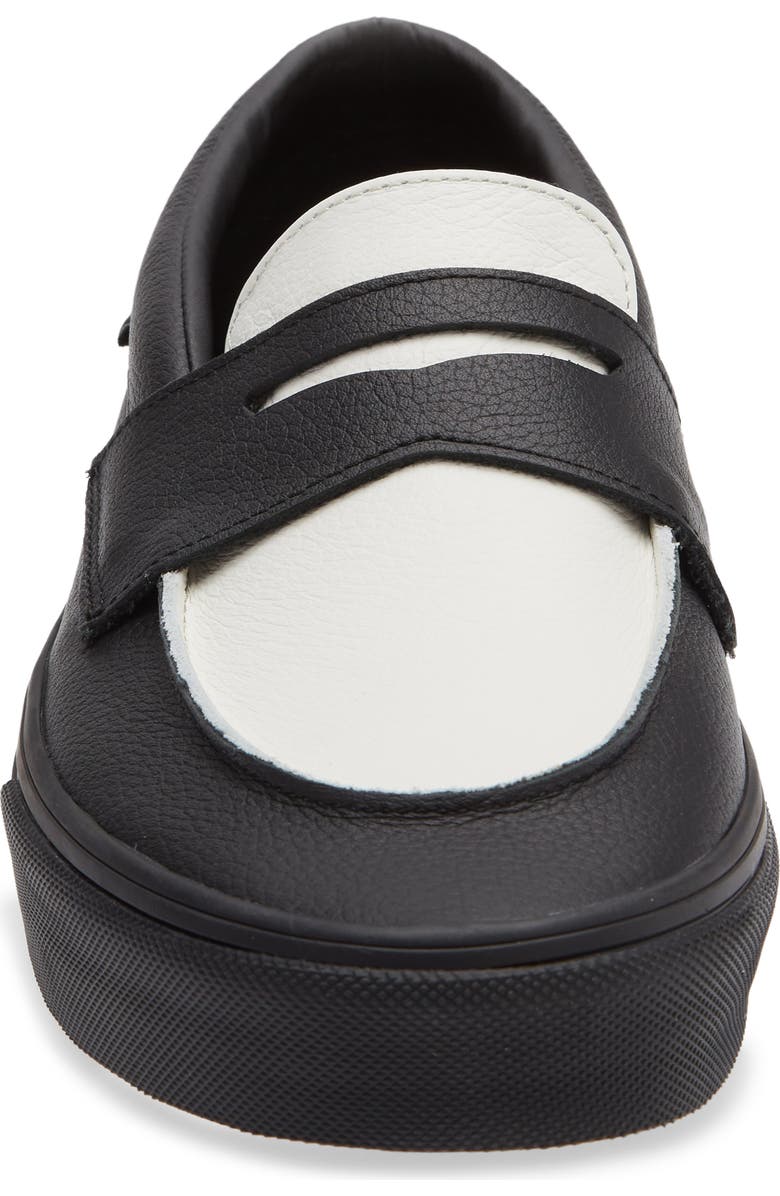 Vans Two-Tone Leather Penny Loafer, Alternate, color, Leather Black/Marshmallow