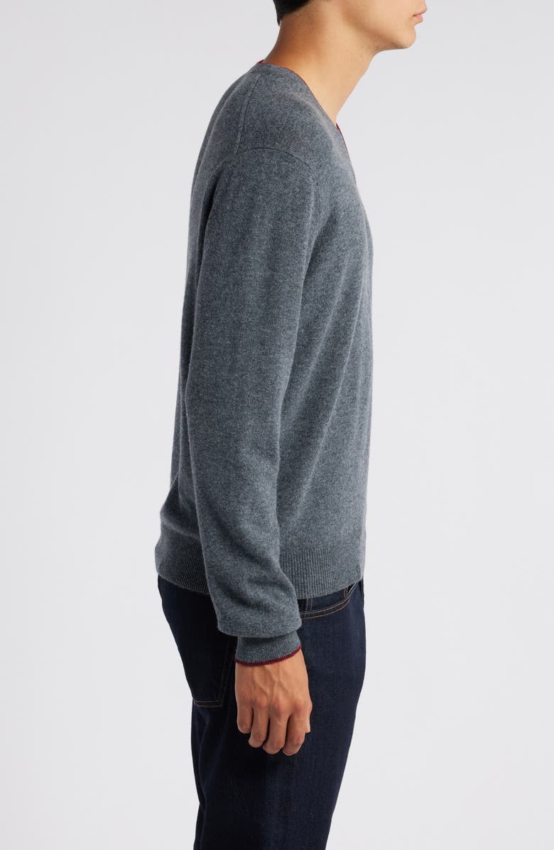 Lorenzo Uomo Tipped Merino Wool Sweater, Alternate, color, Shadow