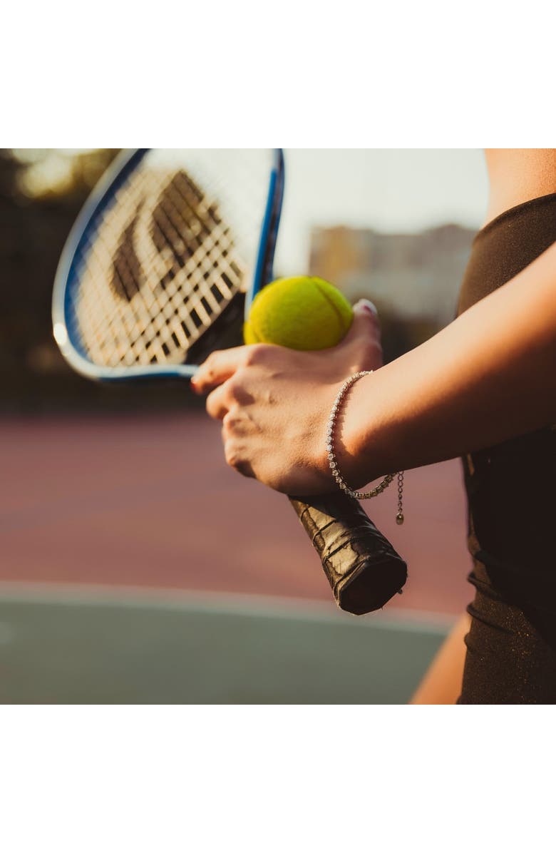 Spero London Round Prong Sterling Silver Tennis Bracelet, Alternate, color, Silver