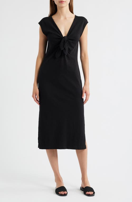 Nation Ltd Kalee Tie Neck Midi Dress In Black