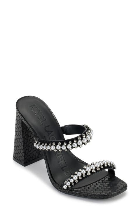Rayan Rhinestone Block Heel Sandal (Women)