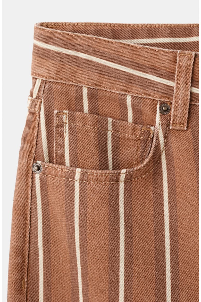 Stripe Straight Leg Jeans, Alternate, color, MEDIUM BROWN