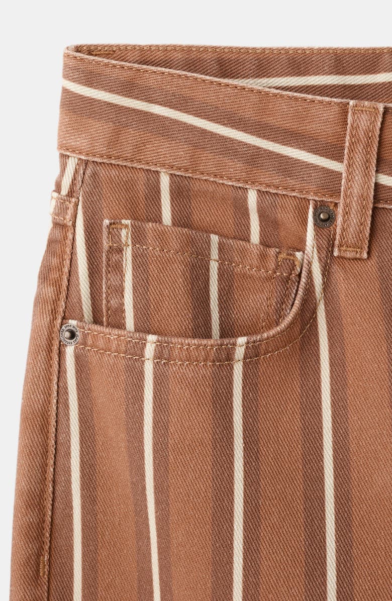 MANGO Stripe Straight Leg Jeans, Alternate, color, Medium Brown