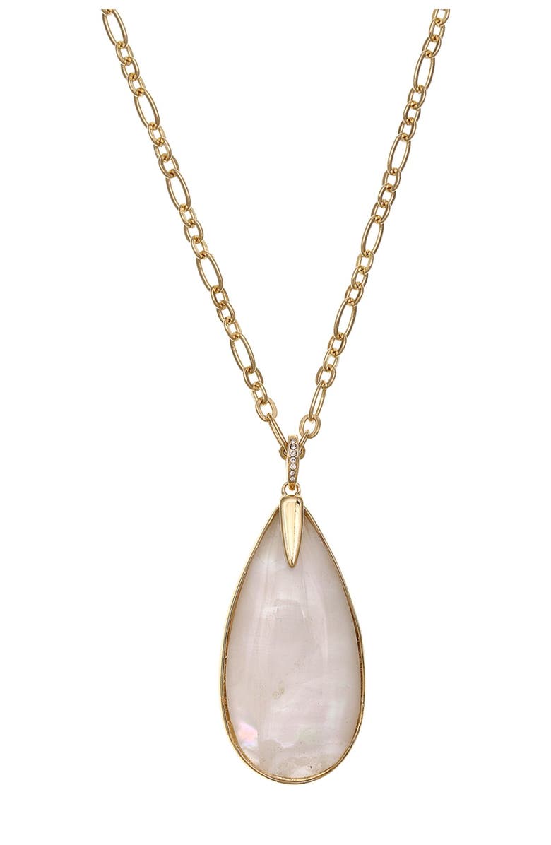 Laundry by Shelli Segal Gold-Tone Teardrop Pendant Necklace, Alternate, color, 
