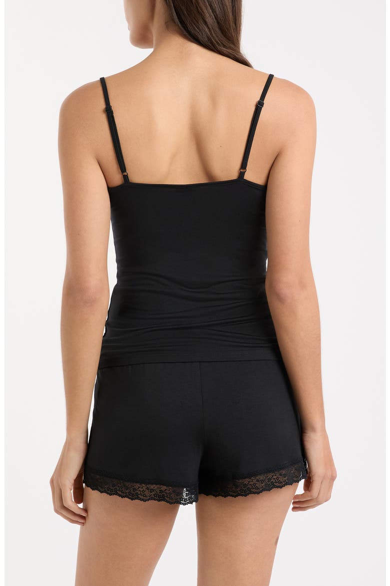 Kitty Lace Trim Camisole, Alternate, color, BLACK