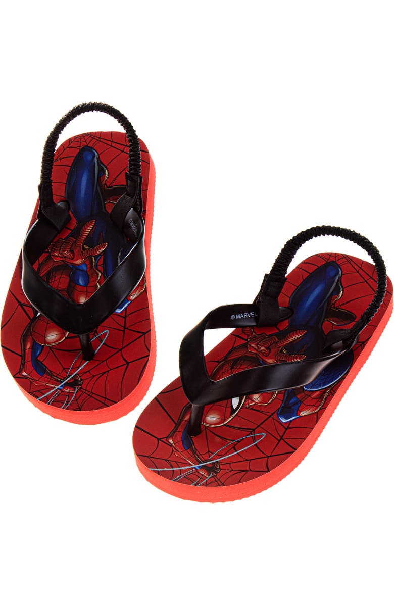 JOSMO Kids' Spider-Man Slingback Flip Flop Sandal, Alternate, color, Red