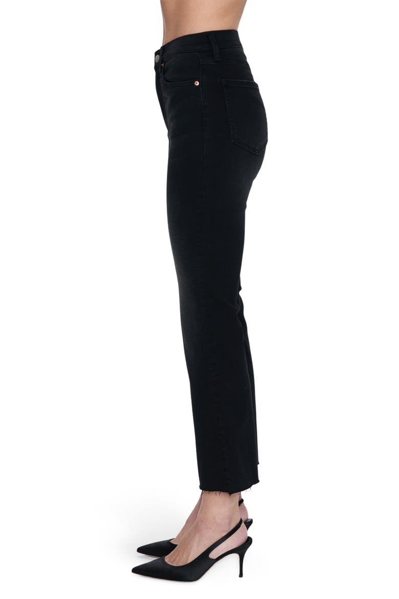 Lennon Raw Hem High Waist Crop Bootcut Jeans, Alternate, color, BLACK STONE