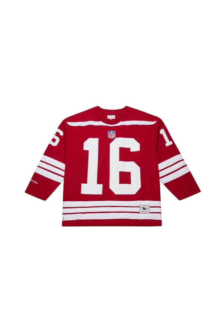 Men's Mitchell & Ness Joe Montana Scarlet San Francisco 49ers Maxxed Out Fashion Hockey Jersey, Main, color, Scarlet