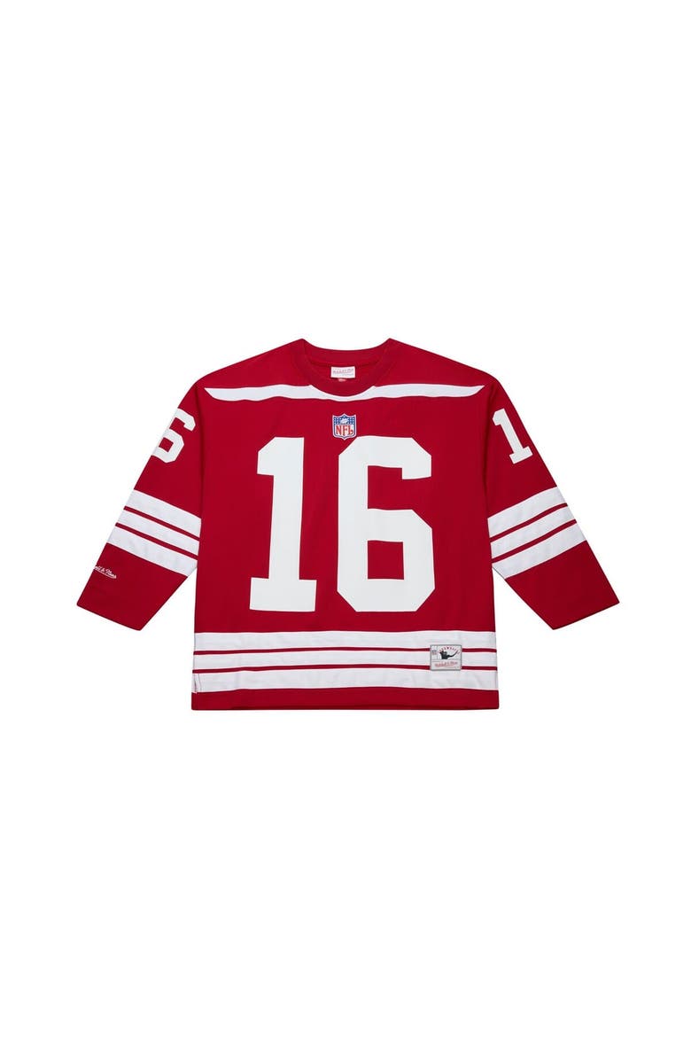 Mitchell & Ness Men's Mitchell & Ness Joe Montana Scarlet San Francisco 49ers Maxxed Out Fashion Hockey Jersey, Main, color, Scarlet