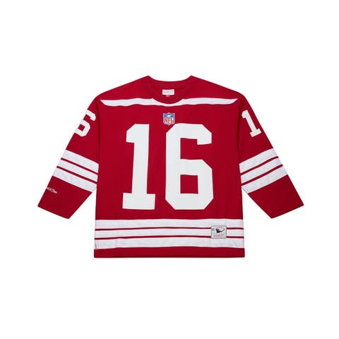 Men
s Mitchell 
Ness Joe Montana Scarlet San Francisco 49ers Maxxed Out Fashion Hockey Jersey
