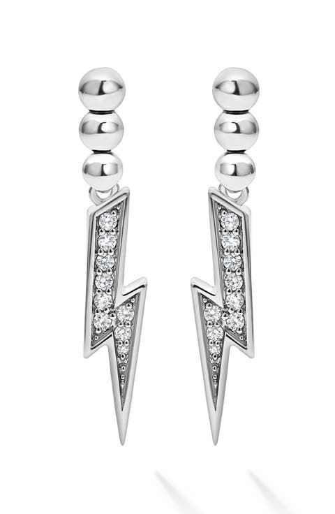 Caviar Spark Diamond Lightning Drop Earrings