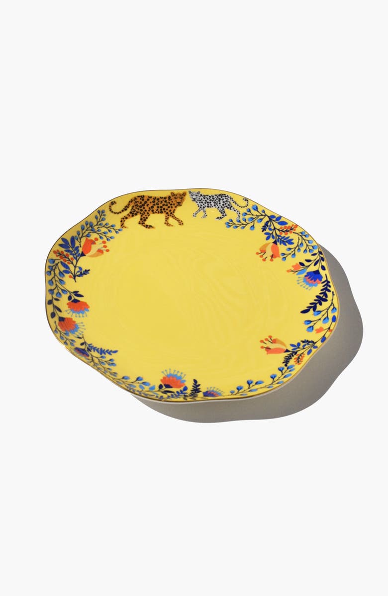 Jessie Zhao New York Amazon Rainforest Bone China Dinner Plate In Yellow, Alternate, color, Yellow