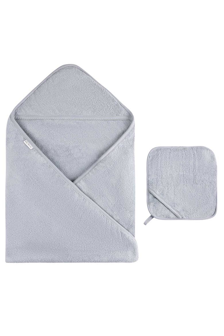 Hooded Towel & Washcloth, Main, color, Misty Blue