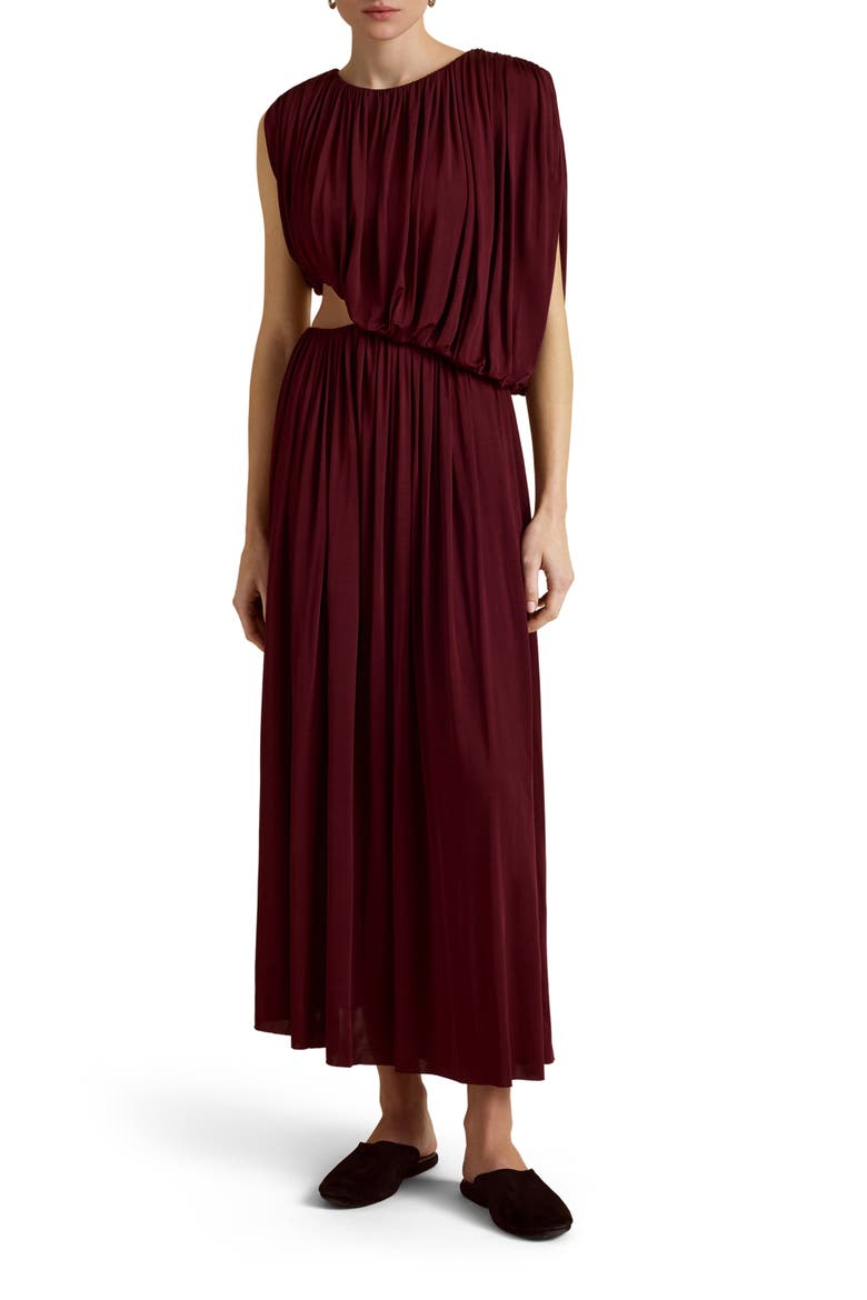 Gathered Draped Dress, Alternate, color, Rosso Levanto