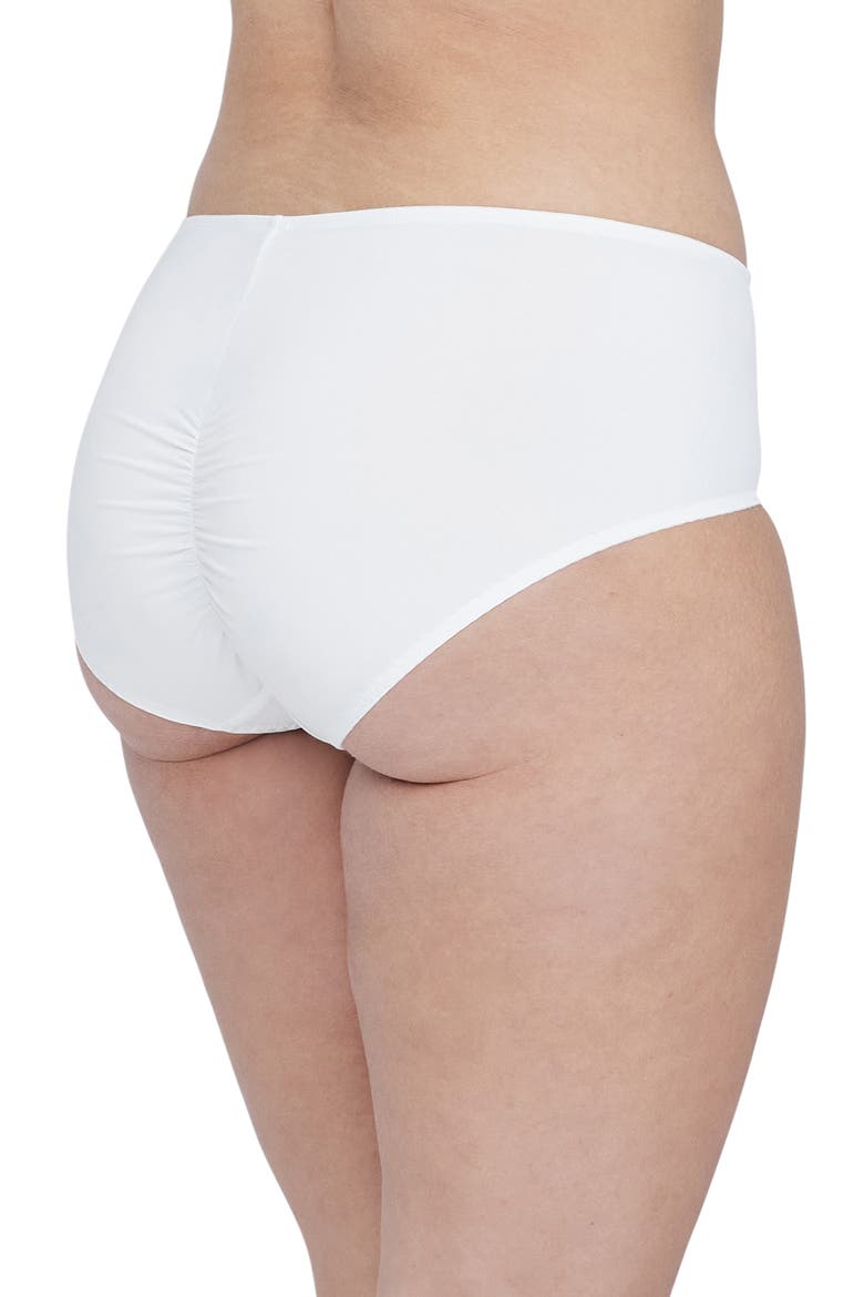 Entice Front Lace Brief, Alternate, color, WHITE / NYLON