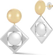 SPHERA MILANO Large Two-Tone Drop Earrings