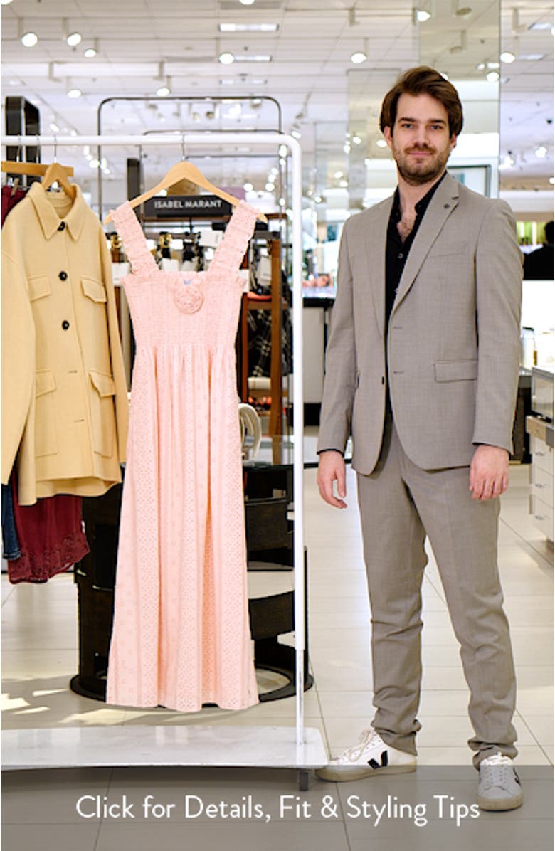 Rosetta Nap Smocked Bodice Cotton Broderie Anglaise Sundress, sales video thumbnail