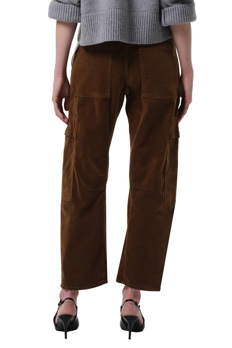 Marcelle Low Rise Barrel Corduroy Cargo Pants, Alternate, color, MANUKA (BRONZE)