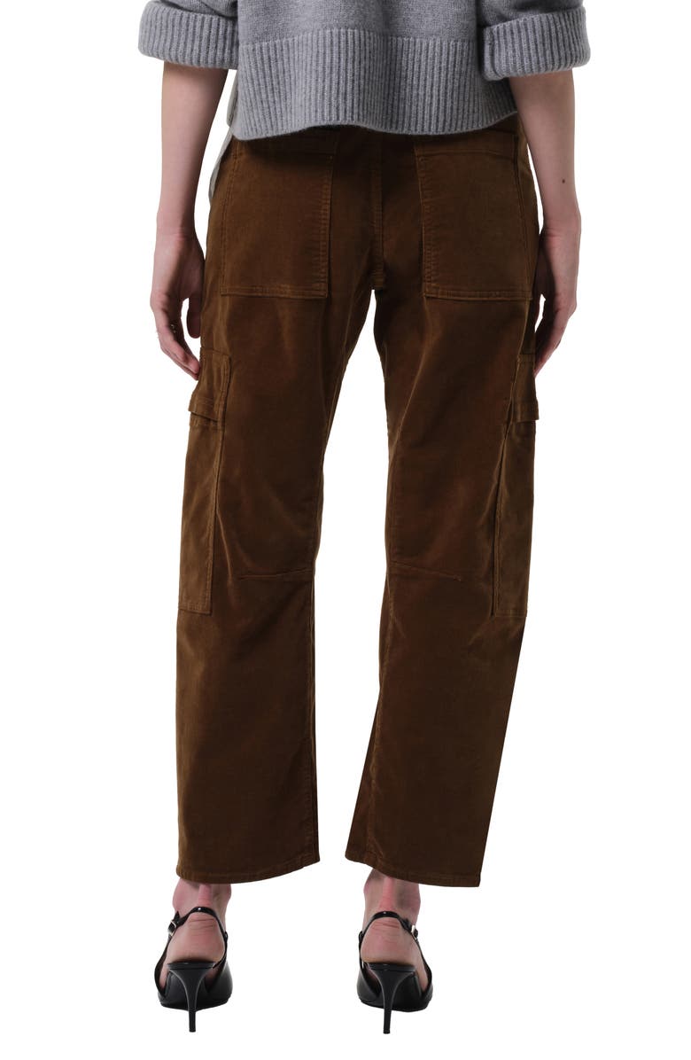 Citizens of Humanity Marcelle Low Rise Barrel Corduroy Cargo Pants, Alternate, color, Manuka (Bronze)