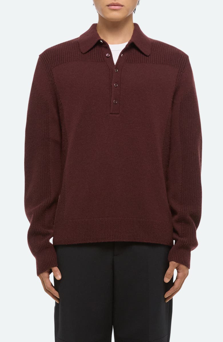 Helmut Lang Block Polo Sweater, Main, color, Dark Burgundy - Q51